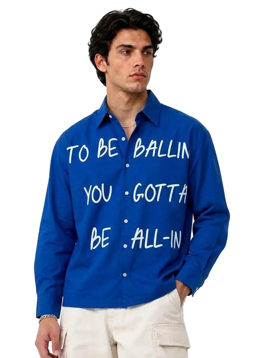 Ballin Royal Blue Linen Shirt