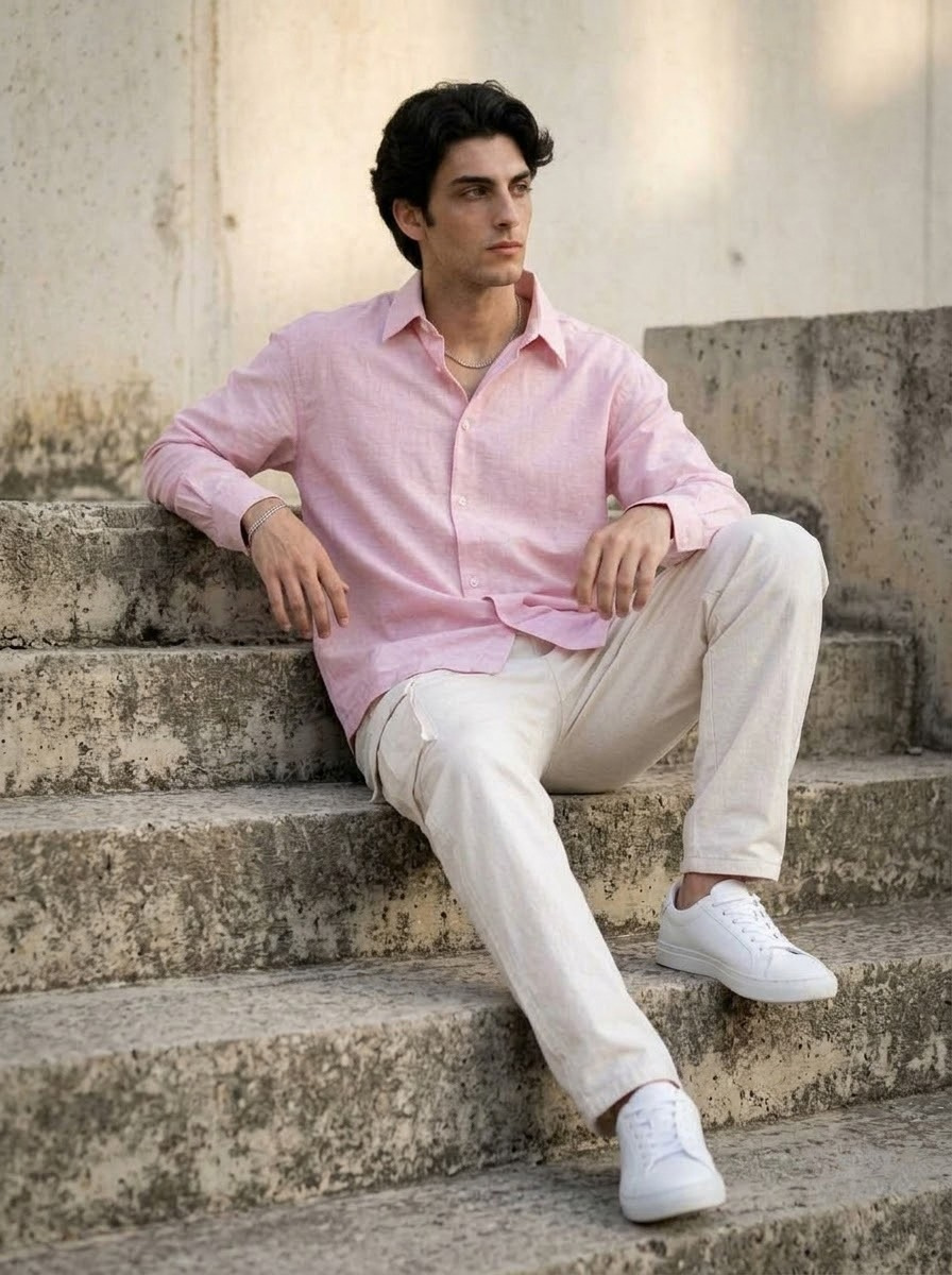 Basic Pink Full Sleeves Shirt