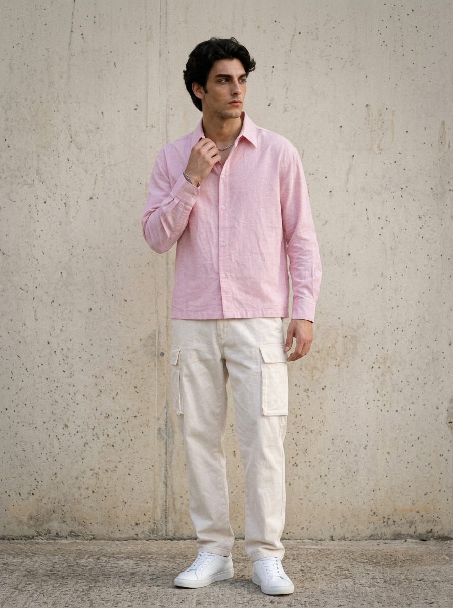 Basic Pink Full Sleeves Shirt