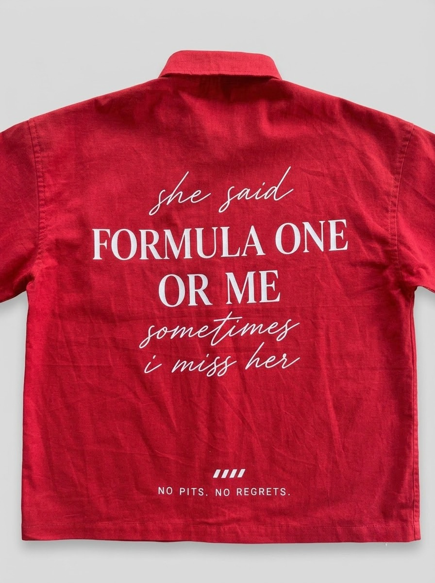 Formula One or Me Red Linen Shirt
