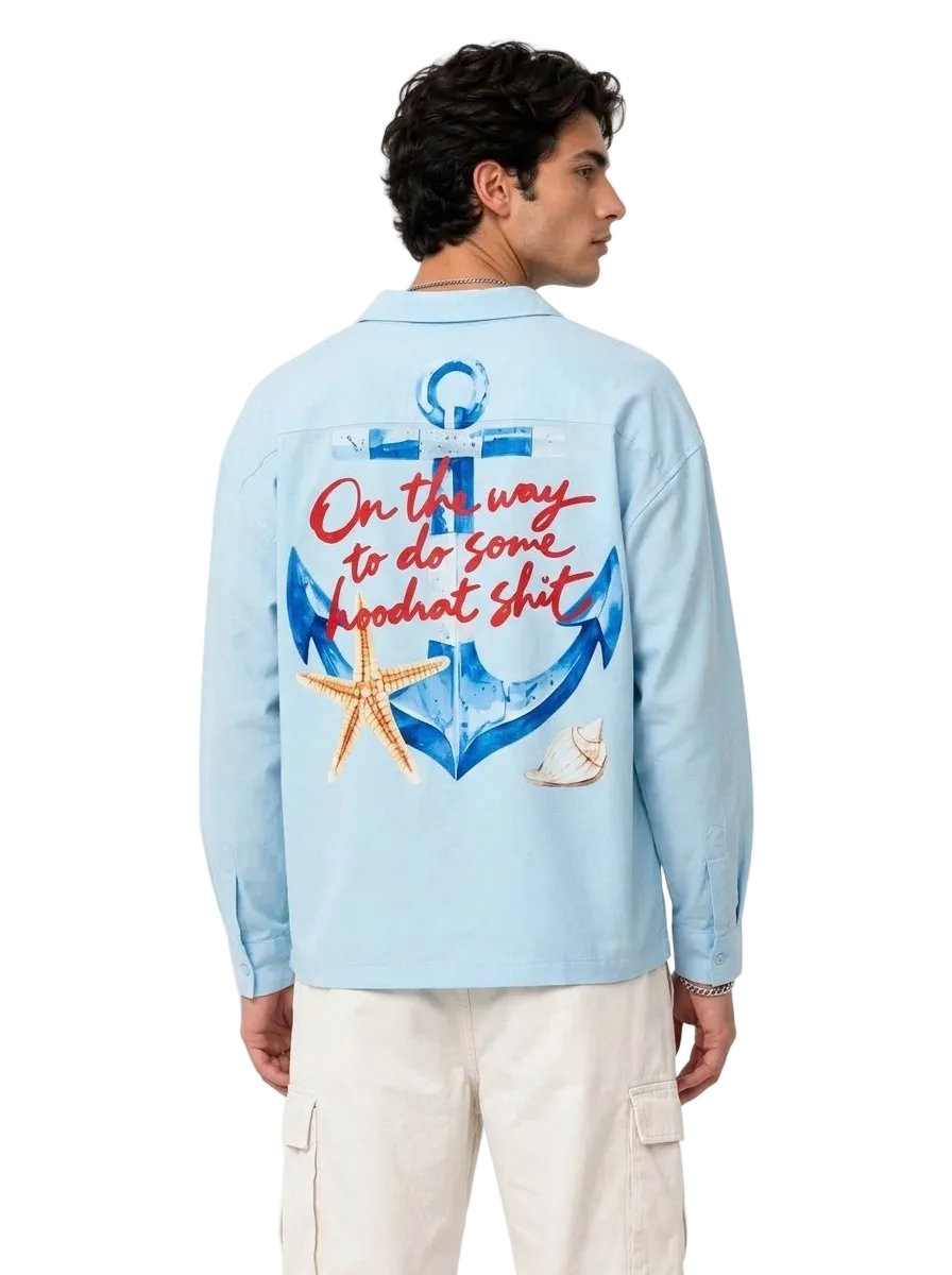 Hoodrat Blue Linen Shirt