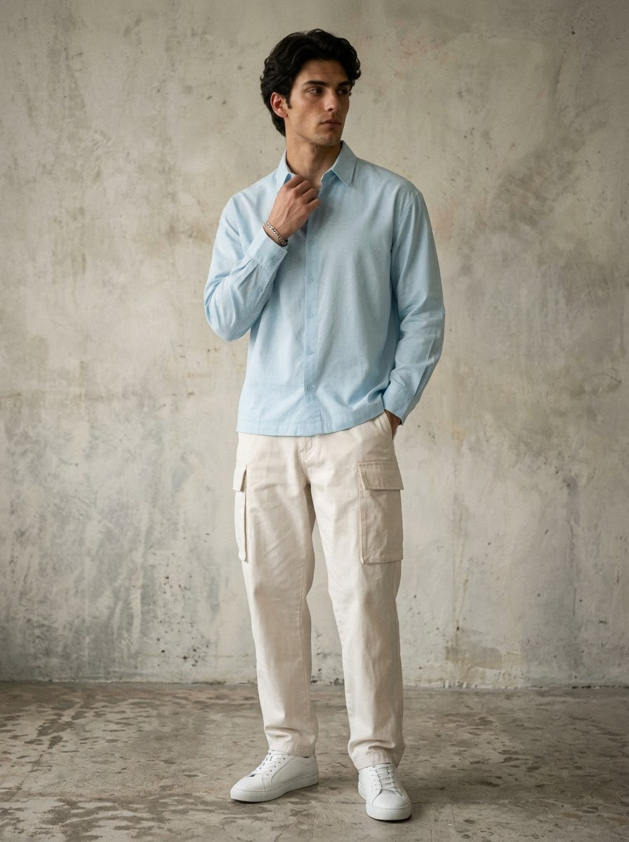 Hoodrat Blue Linen Shirt