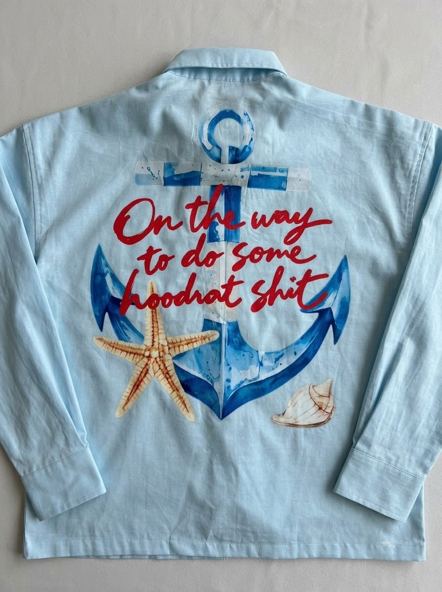 Hoodrat Blue Linen Shirt