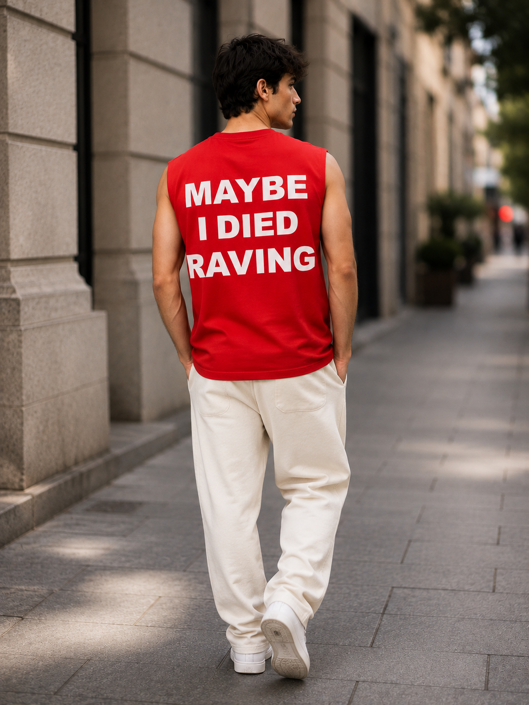 MAYBE I DIED RAVING SLEEVELESS TSHIRT