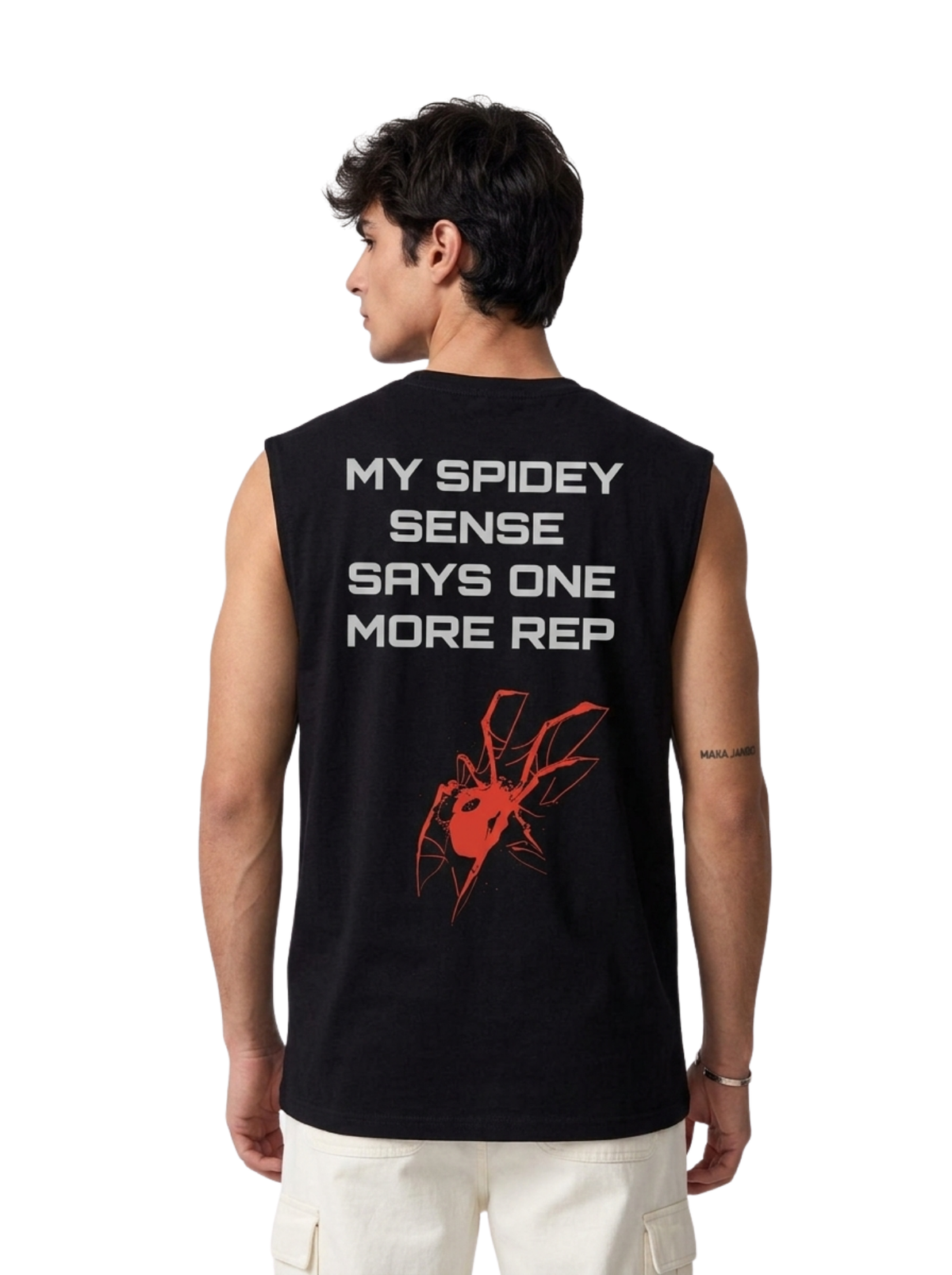SPIDEY REP SLEEVELESS TSHIRT