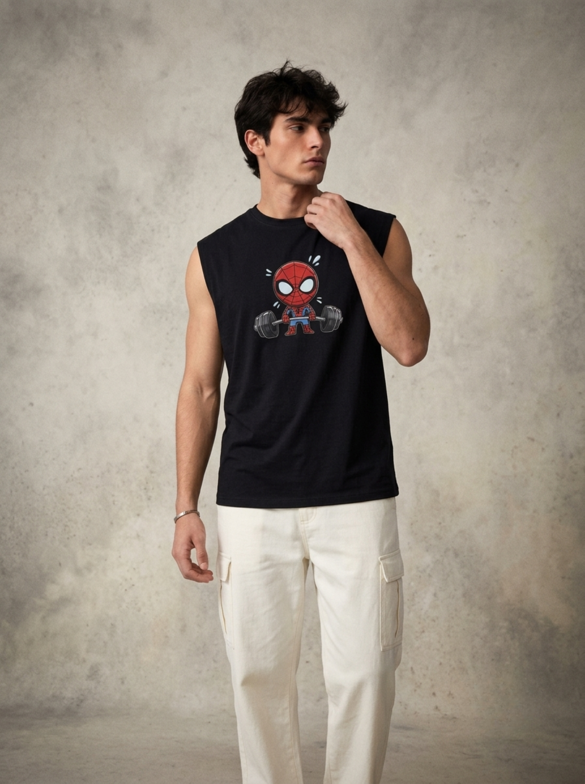 SPIDEY REP SLEEVELESS TSHIRT
