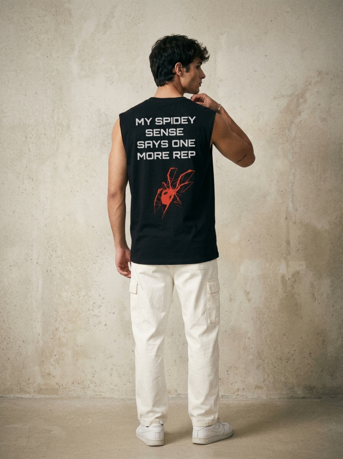SPIDEY REP SLEEVELESS TSHIRT