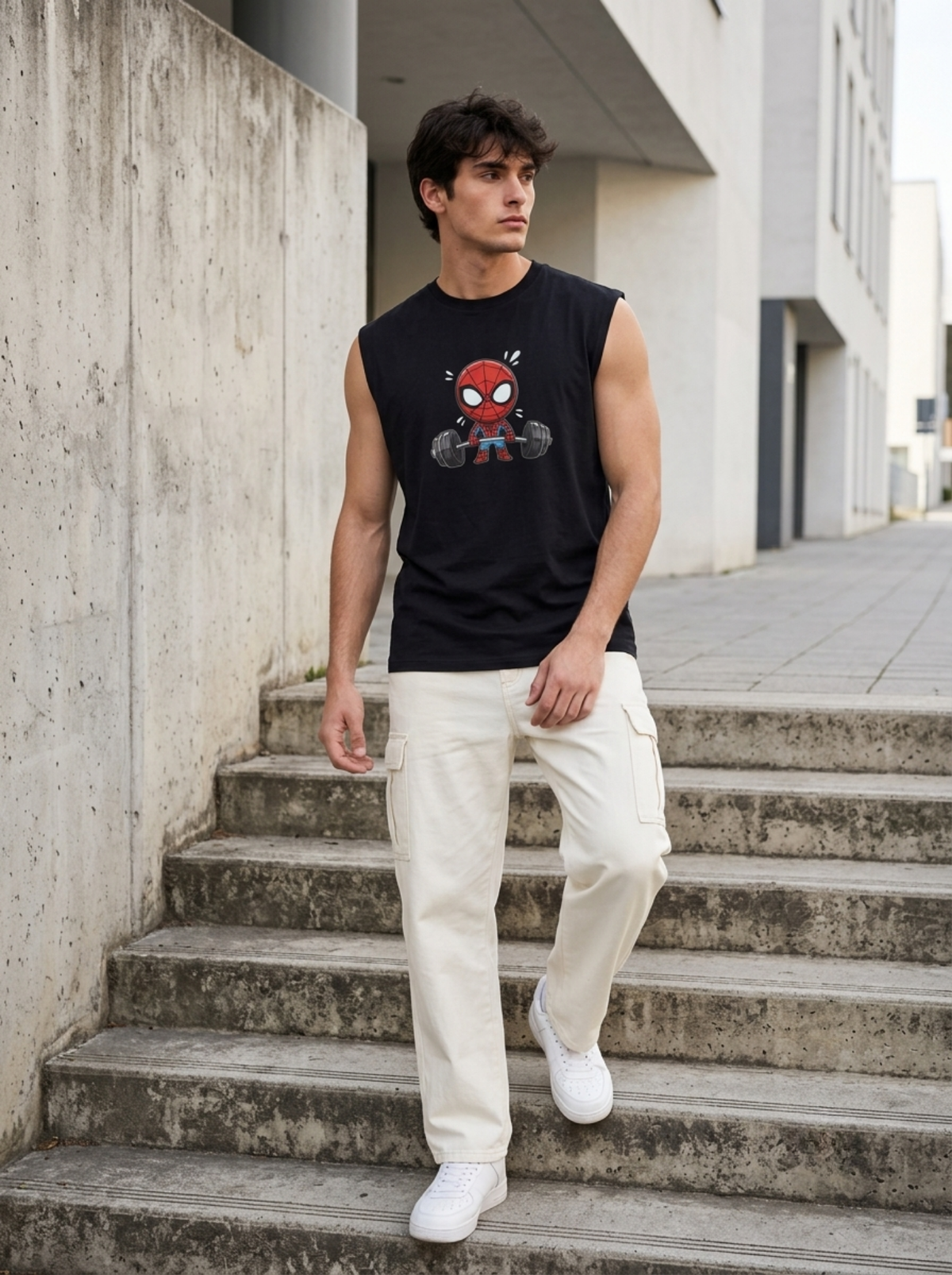 SPIDEY REP SLEEVELESS TSHIRT