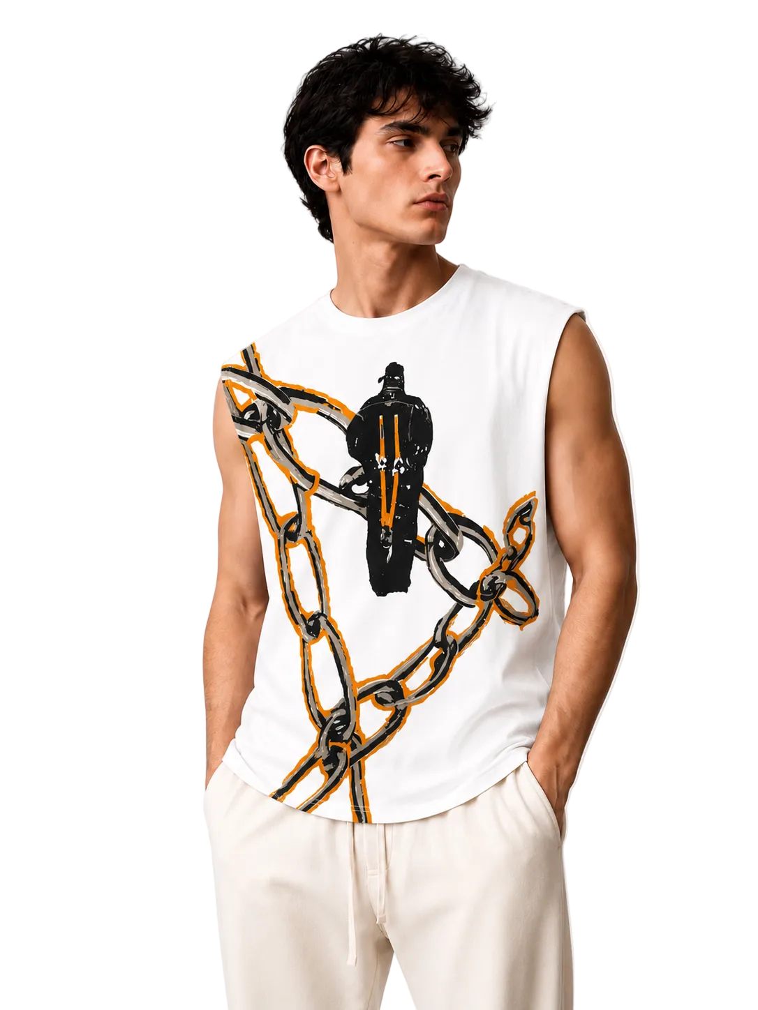 TRAVIS CHAIN SLEEVELESS TSHIRT