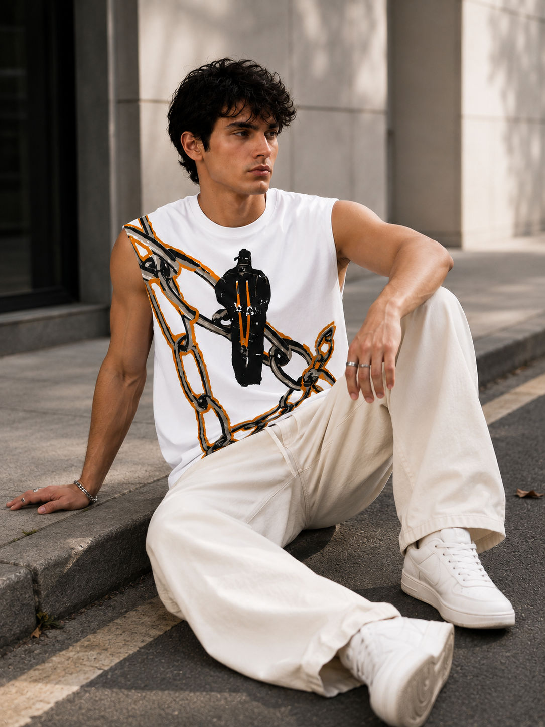 TRAVIS CHAIN SLEEVELESS TSHIRT